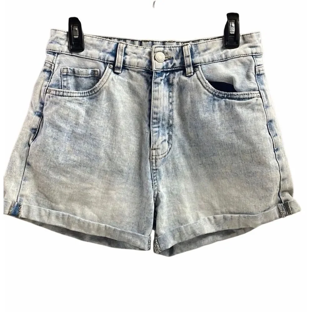 Refuge Y2K Cuffed Denim Shorts Size 7 Vintage Wash Retro Summer Aesthetic Pop
